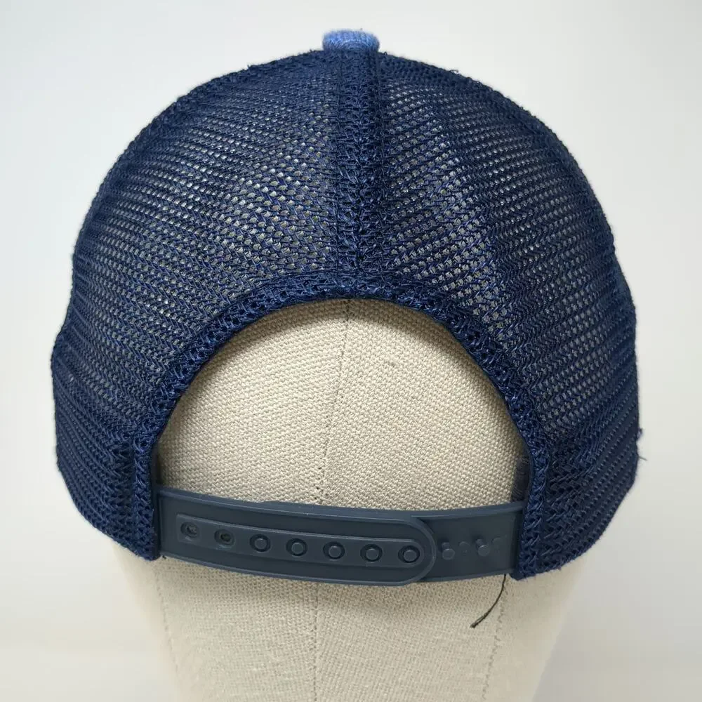 Costa Del Mar Trucker Hat Blue One Size Snapback Mesh Back Striped Fishing Hat